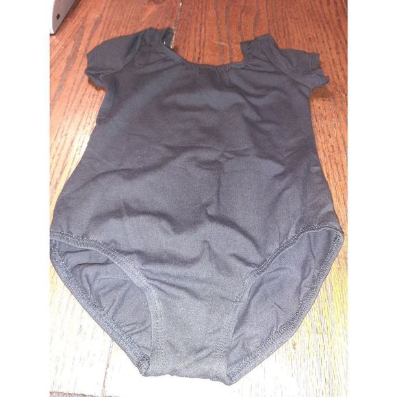 boutique Other - New Girl's Small Black Leotard Bodysuit Short Sleeve